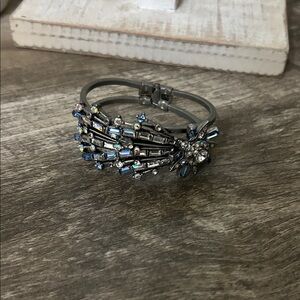 Chic Silver and Blue Gemstone Bracelet